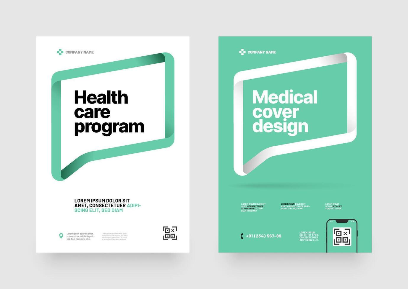 A medical cover design for a health care program featuring with text frame. Font and paper product used for message. vector