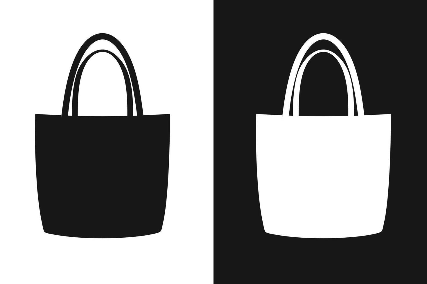 Black and white Color Tote Bag Mockup vector
