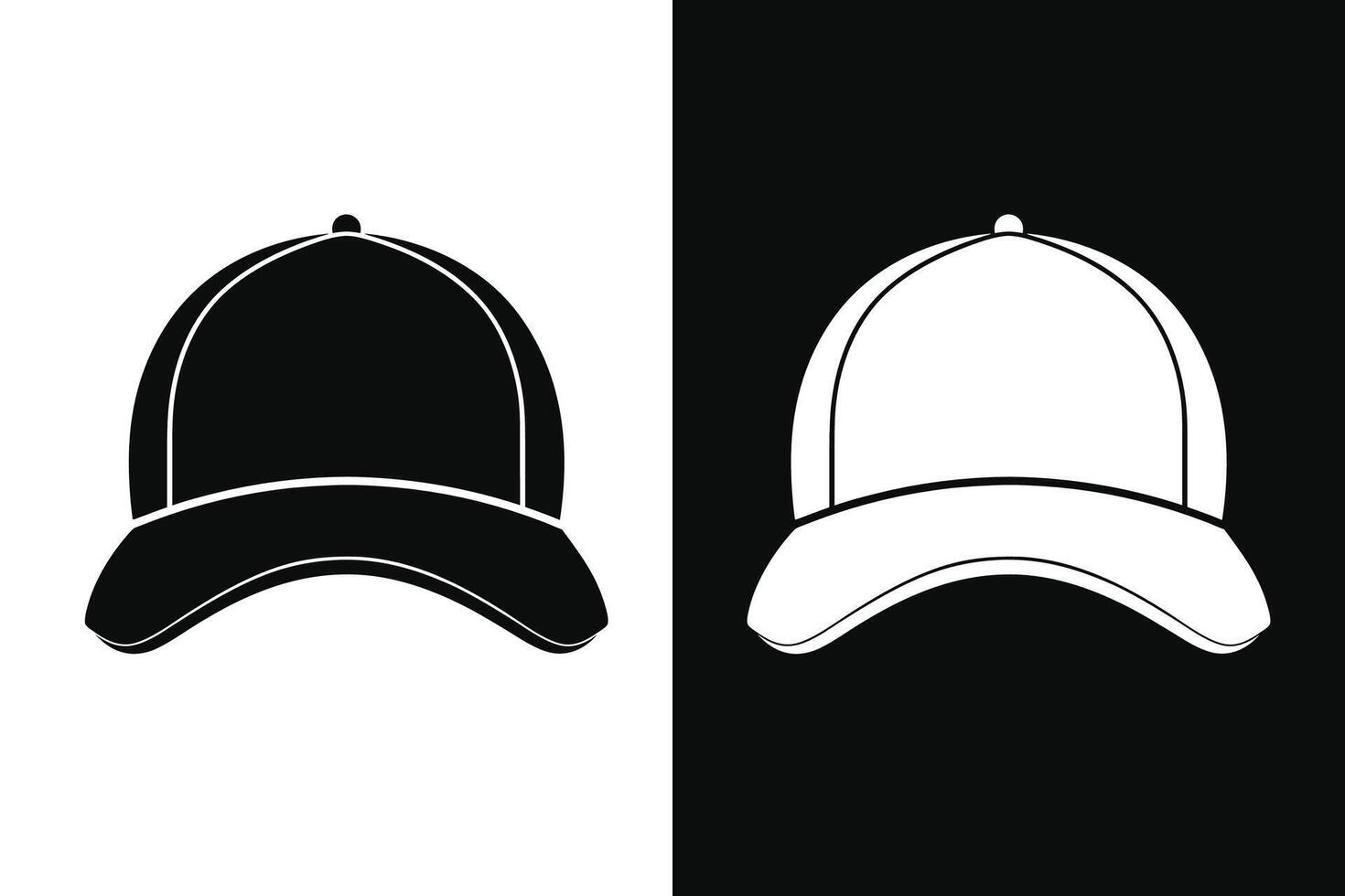 Black and white Color Cap Hat Mockup vector