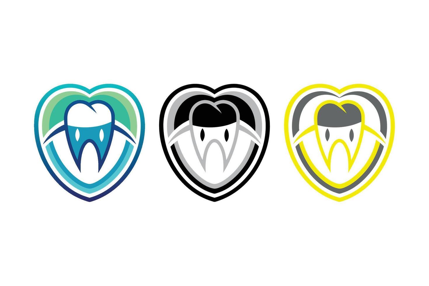 Teeth Icon Logo Abstract Illustration Art vector