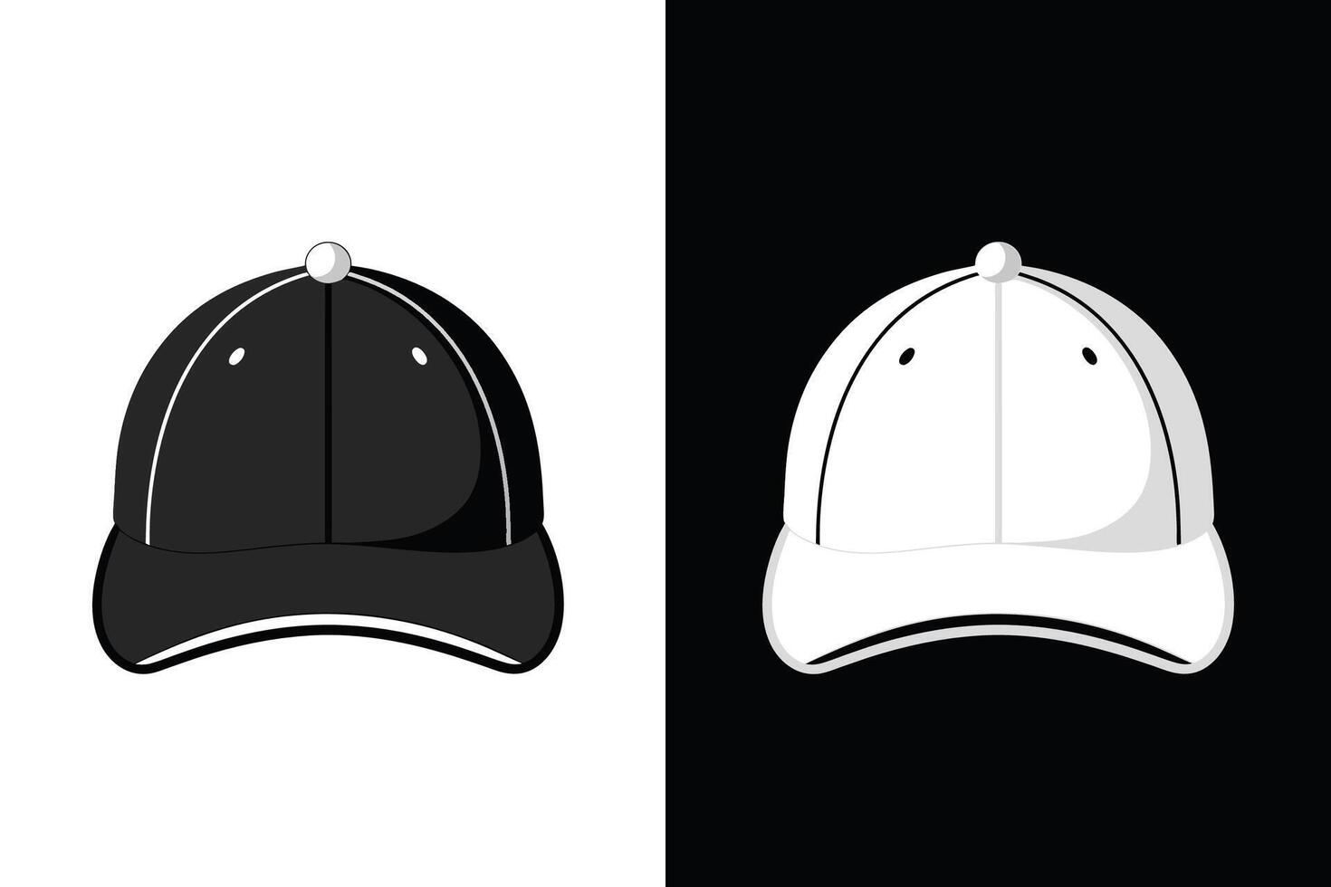 Black and white Color Cap Hat Mockup vector
