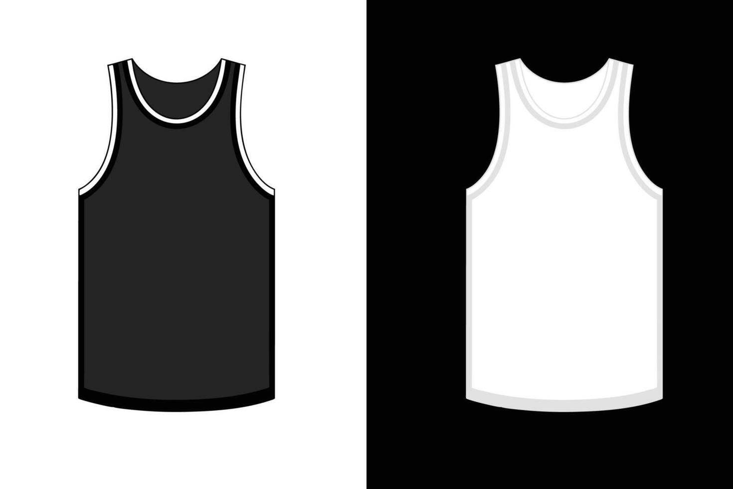 Black Color Men Tank Top Mockup vector