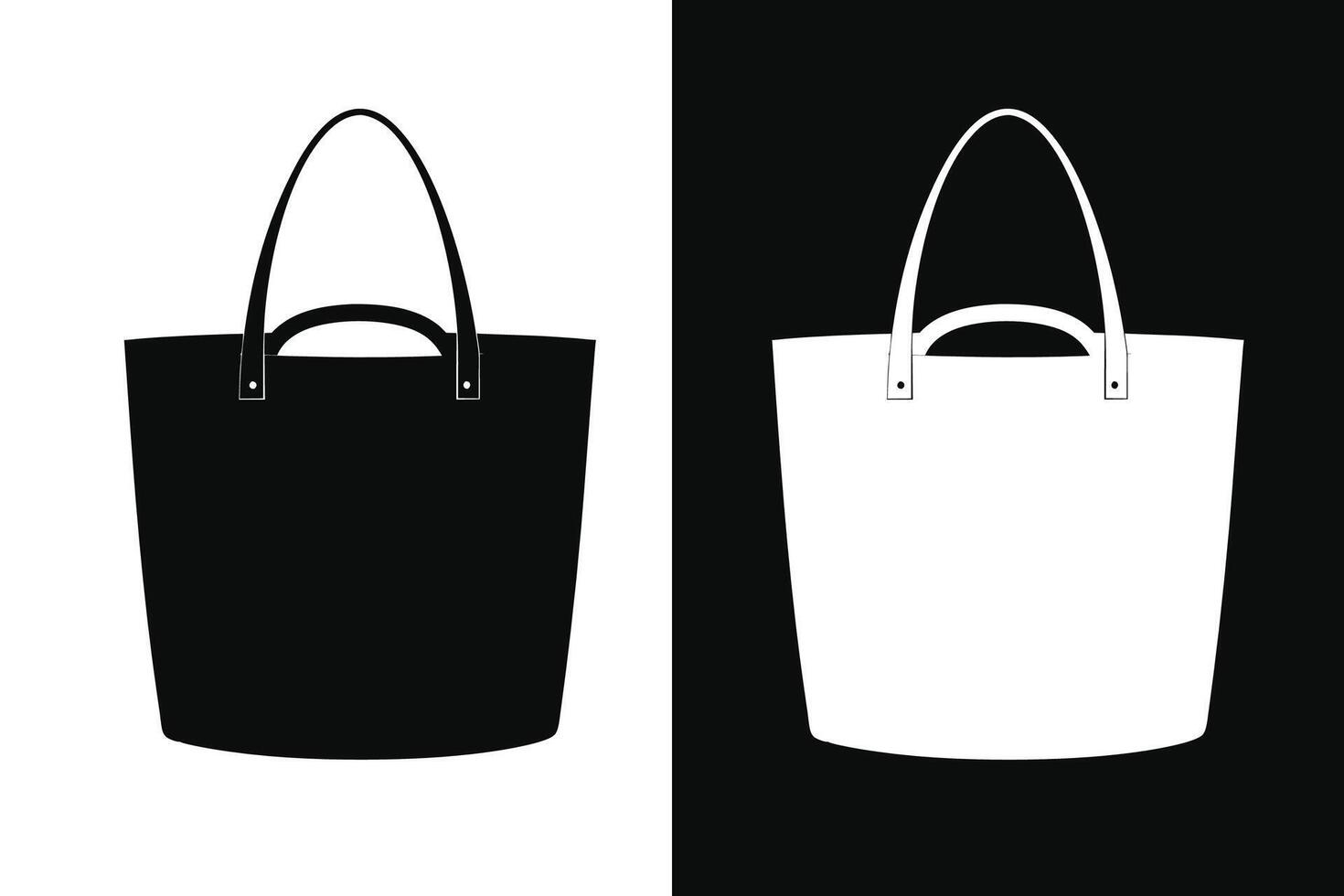 Black and white Color Tote Bag Mockup vector
