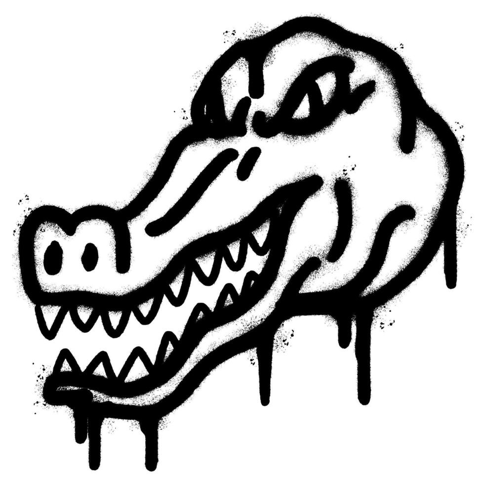 Spray Painted Graffiti crocodile icon isolated on white background. vector