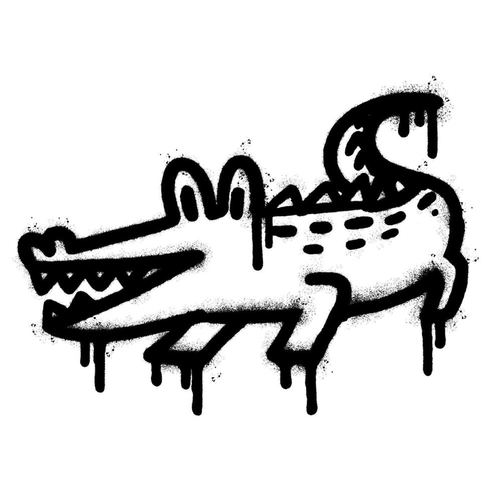 Spray Painted Graffiti crocodile icon isolated on white background. vector