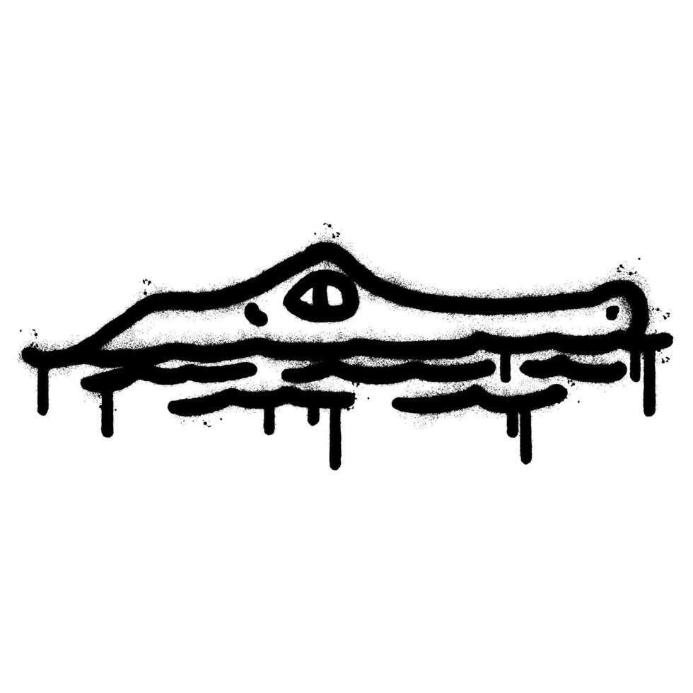 Spray Painted Graffiti crocodile icon isolated on white background. vector