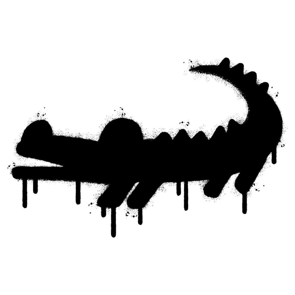 Spray Painted Graffiti crocodile icon isolated on white background. vector