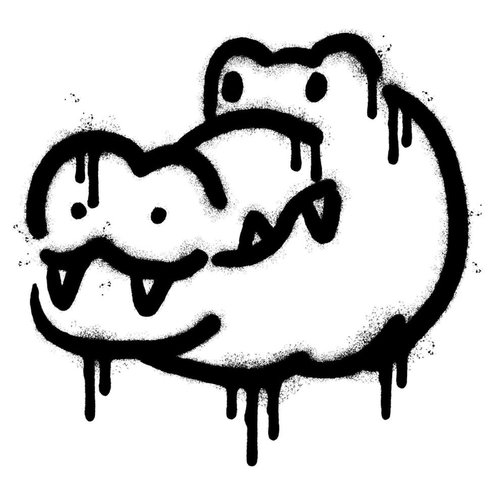 Spray Painted Graffiti crocodile icon isolated on white background. vector