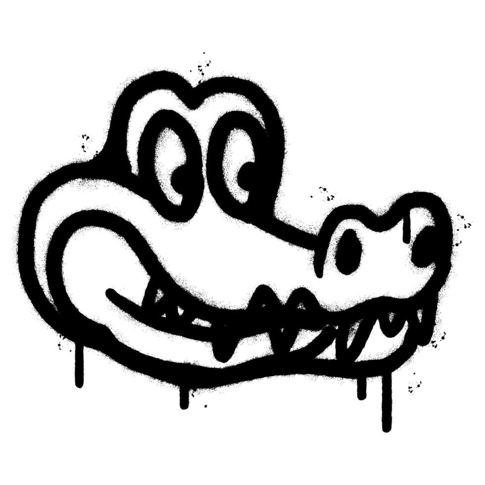 Spray Painted Graffiti crocodile icon isolated on white background. vector