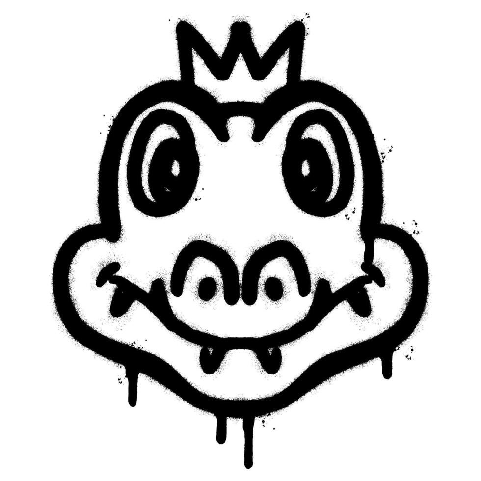 Spray Painted Graffiti crocodile icon isolated on white background. vector