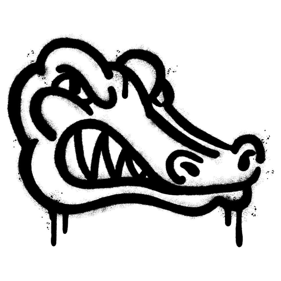 Spray Painted Graffiti crocodile icon isolated on white background. vector