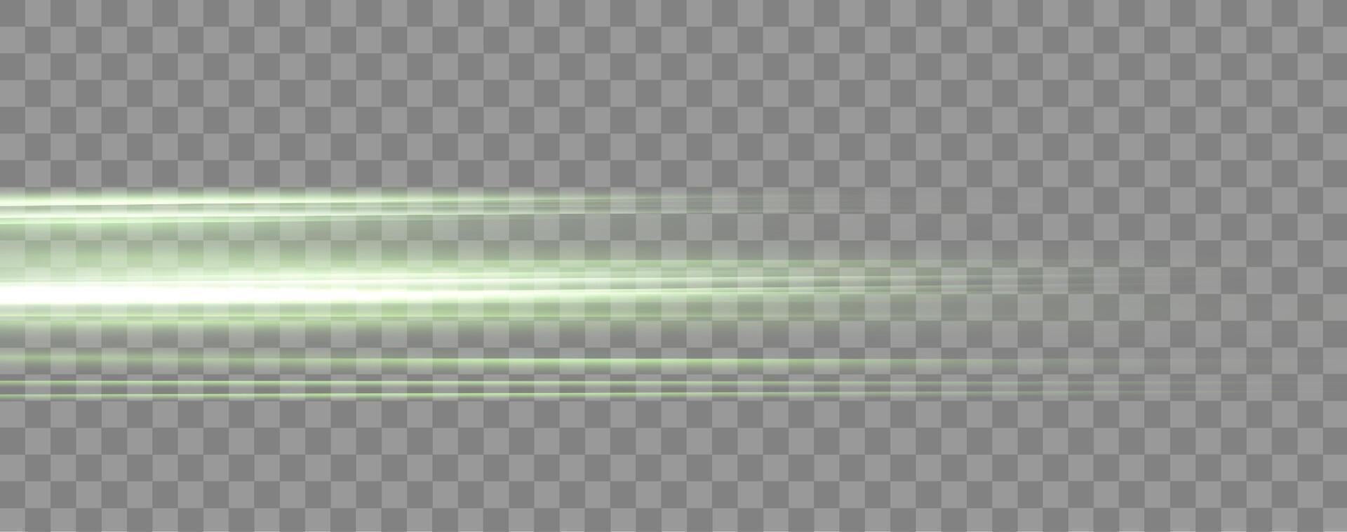 Speed rays, velocity light neon flow, zoom in motion effect, green glow speed lines, colorful light trails, stripes. Abstract background, illustration. vector