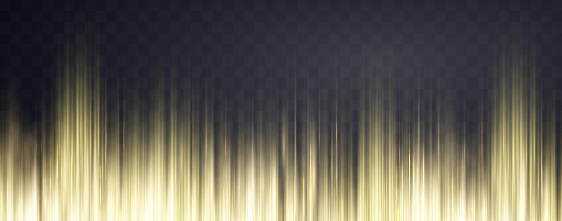 Speed rays, velocity light neon flow, zoom in motion effect, gold glow speed lines, colorful light trails, stripes. vector