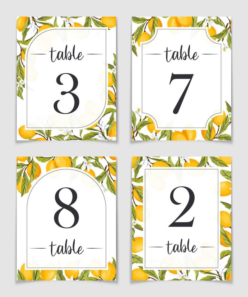 Set of Lemons wedding table Number cards. Mediterranean bridal shower decor. Amalfi coast table number card printable template. Tuscan themed beach party decoration. illustration. 48757583 Vector Art at Vecteezy set-of-lemons-wedding-table-number-cards-mediterranean-bridal-shower-decor-amalfi-coast-table-number-card-printable-template-tuscan-themed-beach-party-decoration-illustration-48757583-vector-art-at-vecteezy