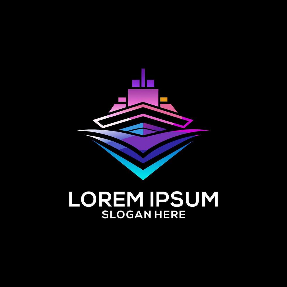 Ship business logo, Ship digital brand logo, Digital business logo, colorful logo for business. vector