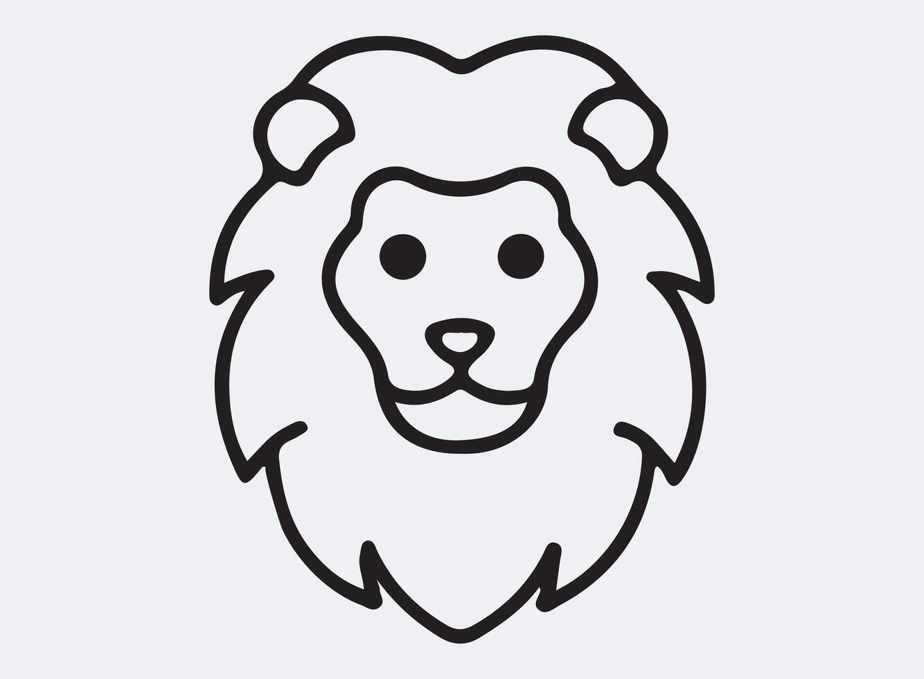 lion head outline line art design, graphic resource, design. vector