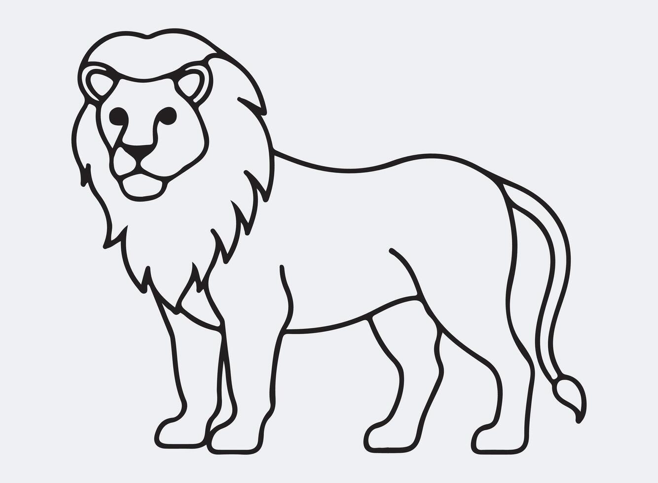 lion outline line art design, graphic resource, design. vector