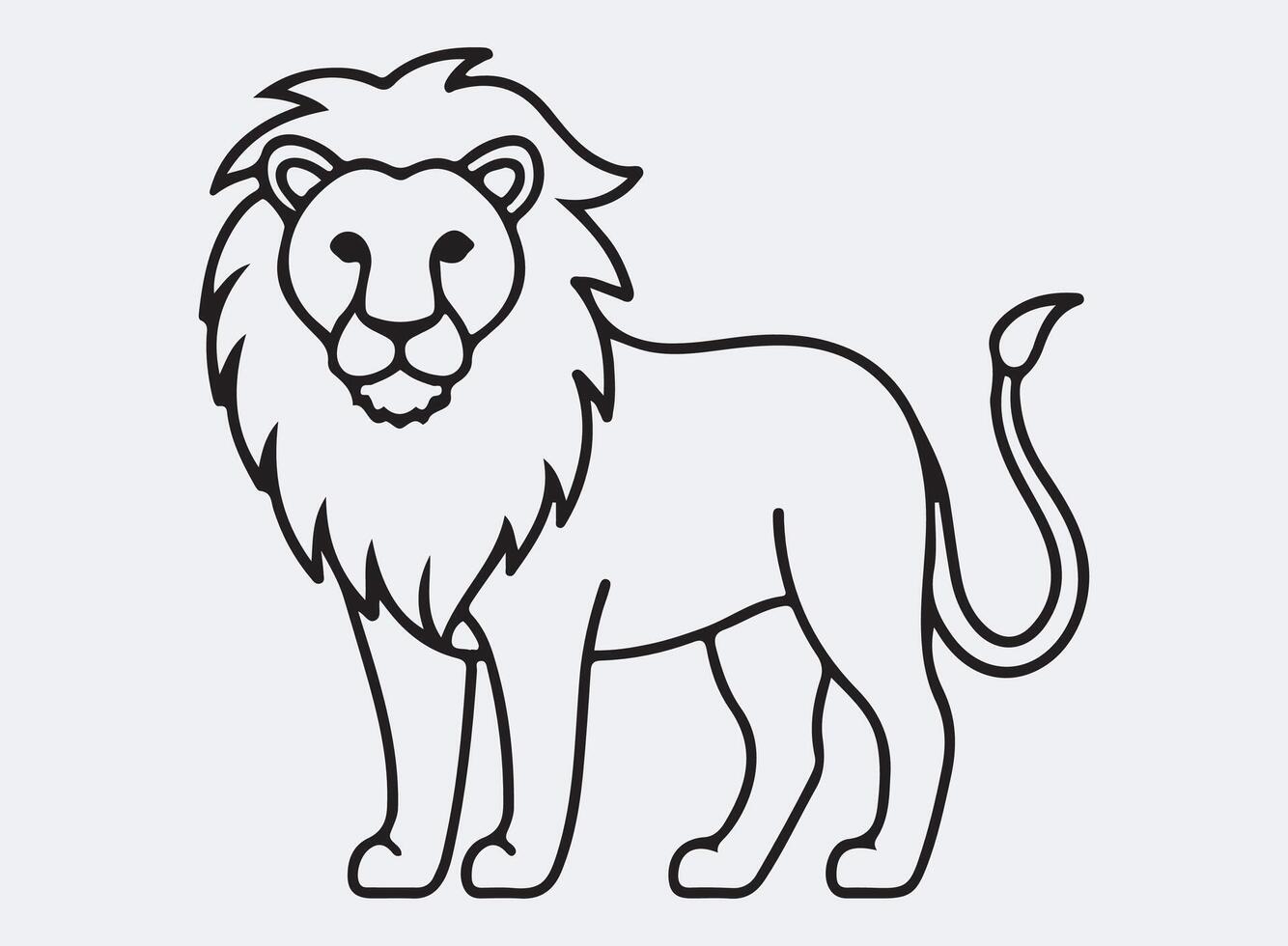 lion outline line art design, graphic resource, design. vector