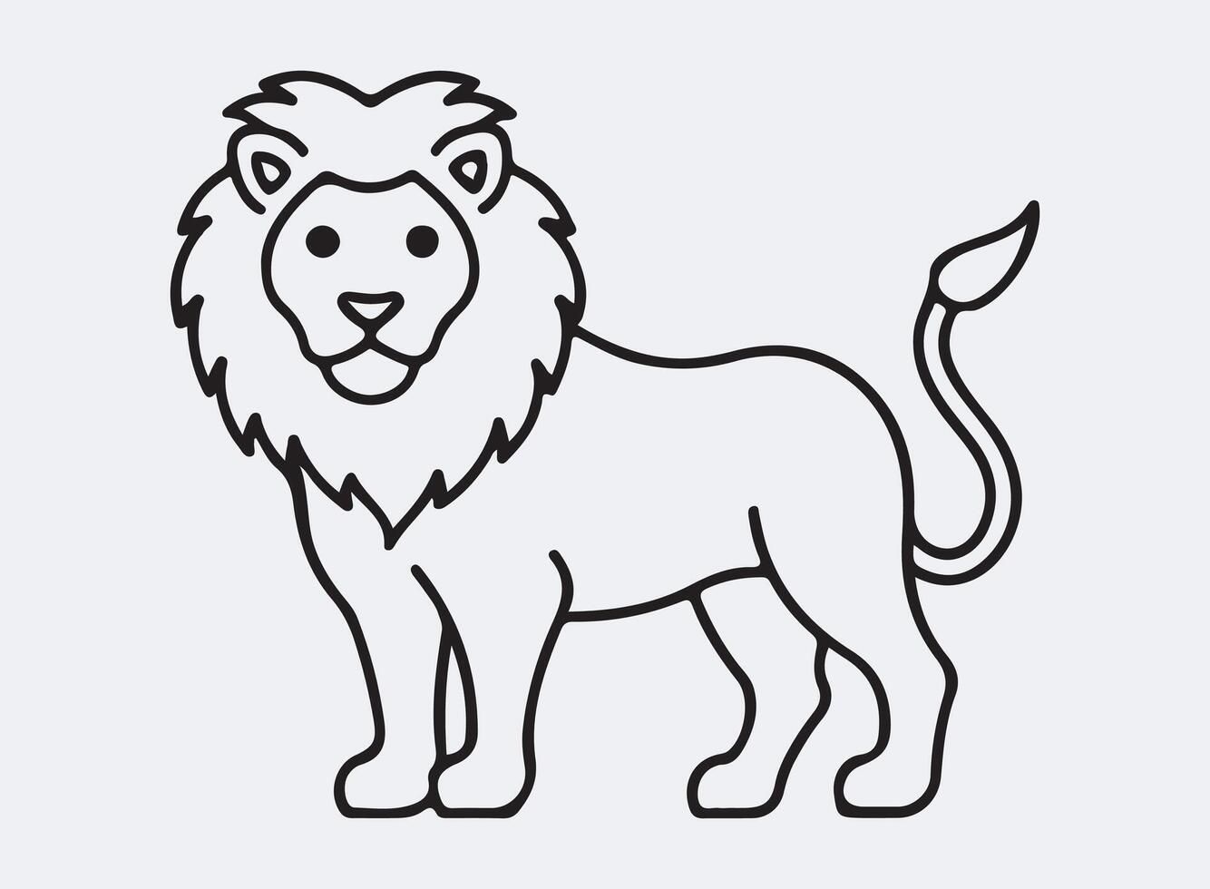 lion outline line art design, graphic resource, design. vector