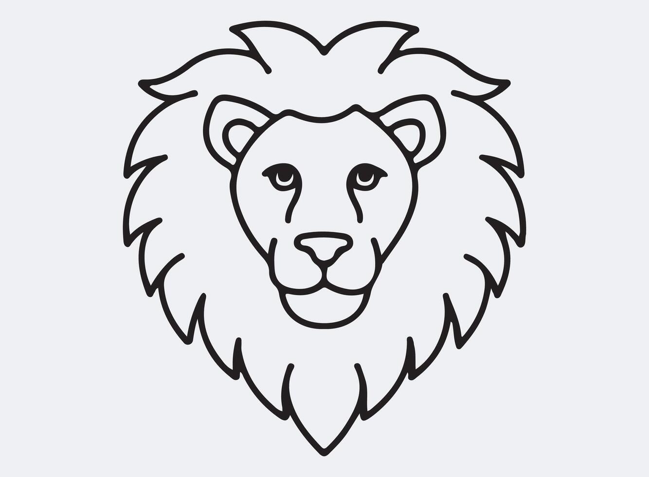 lion head outline line art design, graphic resource, design. vector