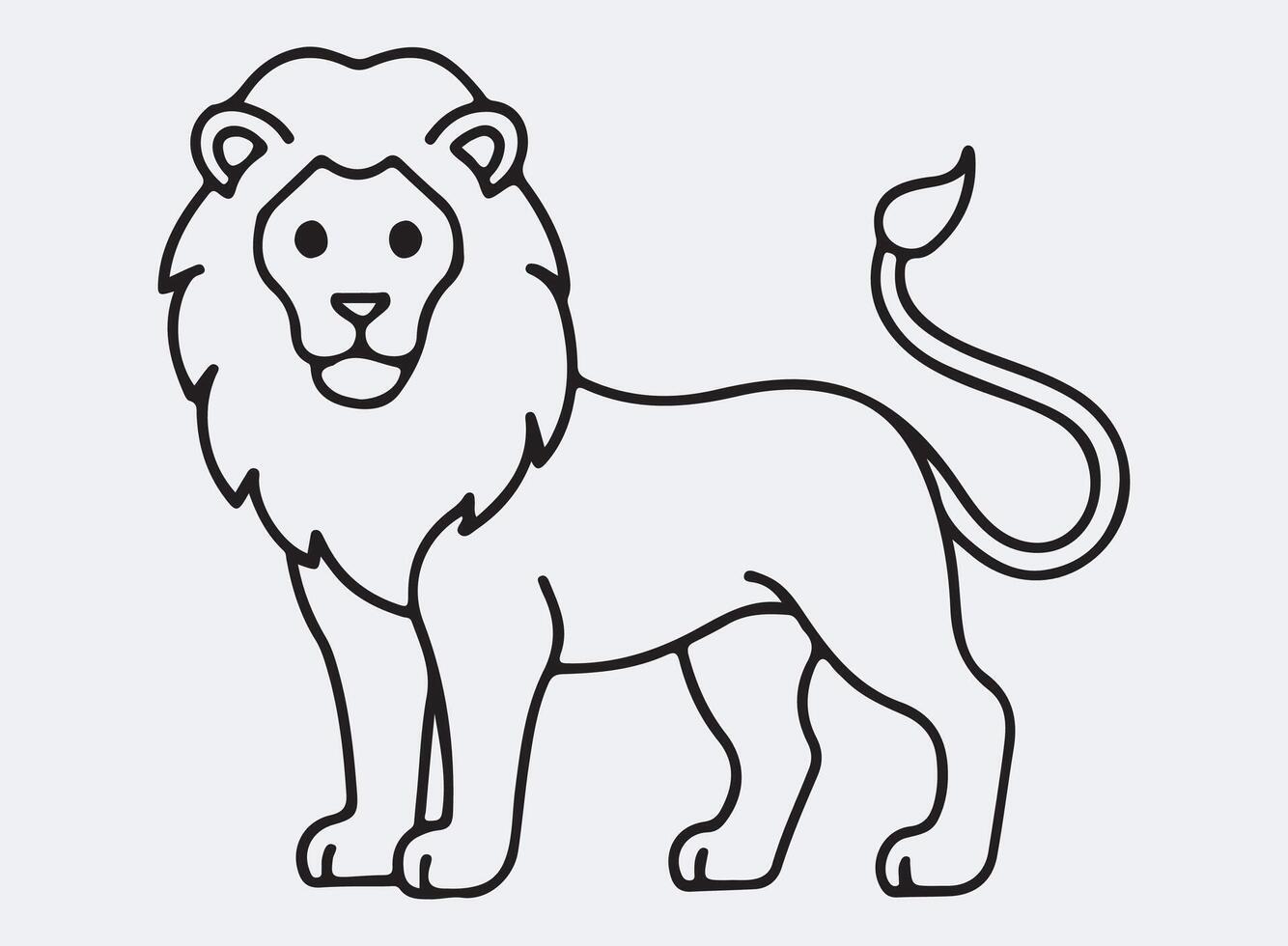 lion outline line art design, graphic resource, design. vector