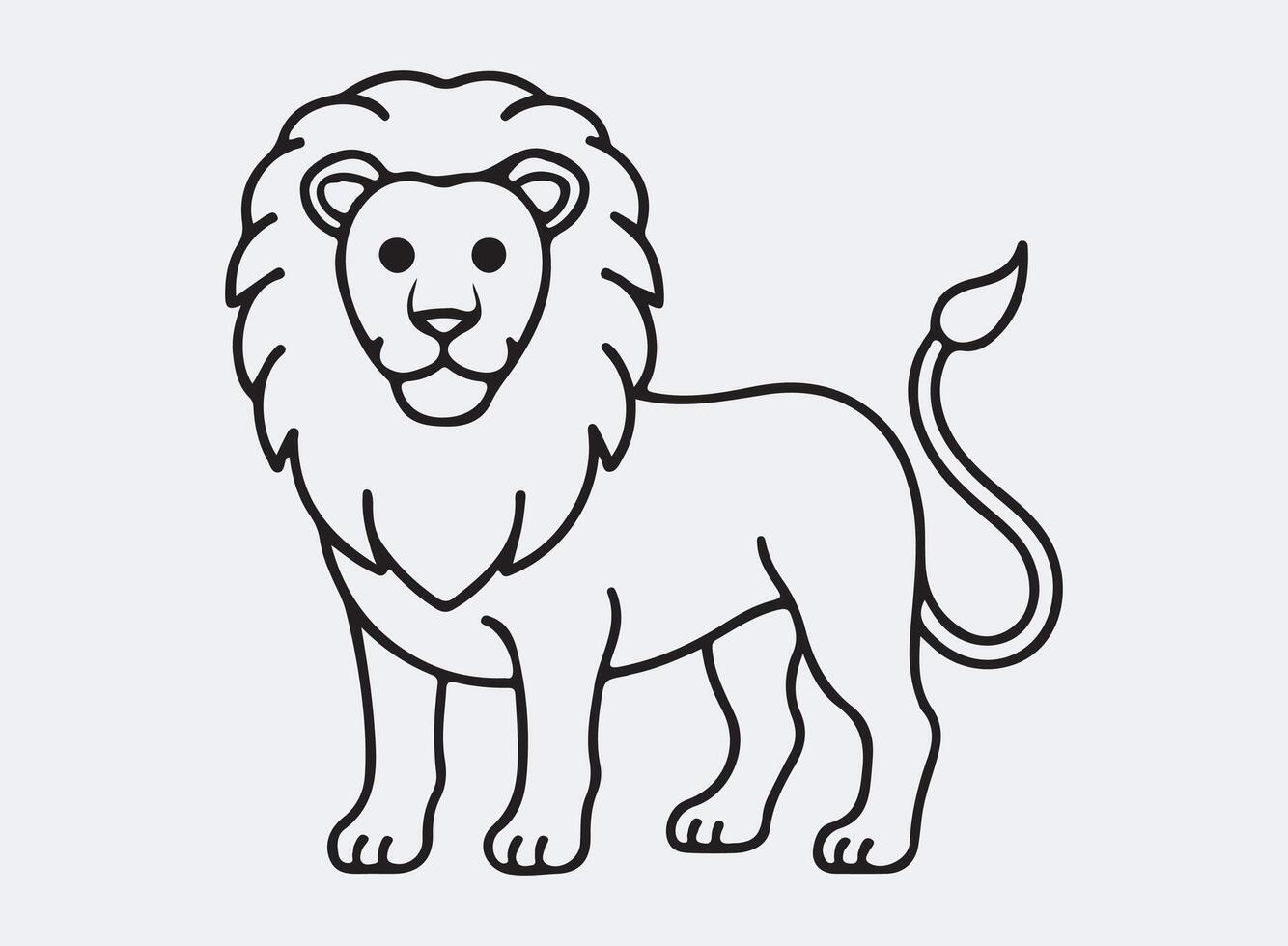 lion outline line art design, graphic resource, design. vector