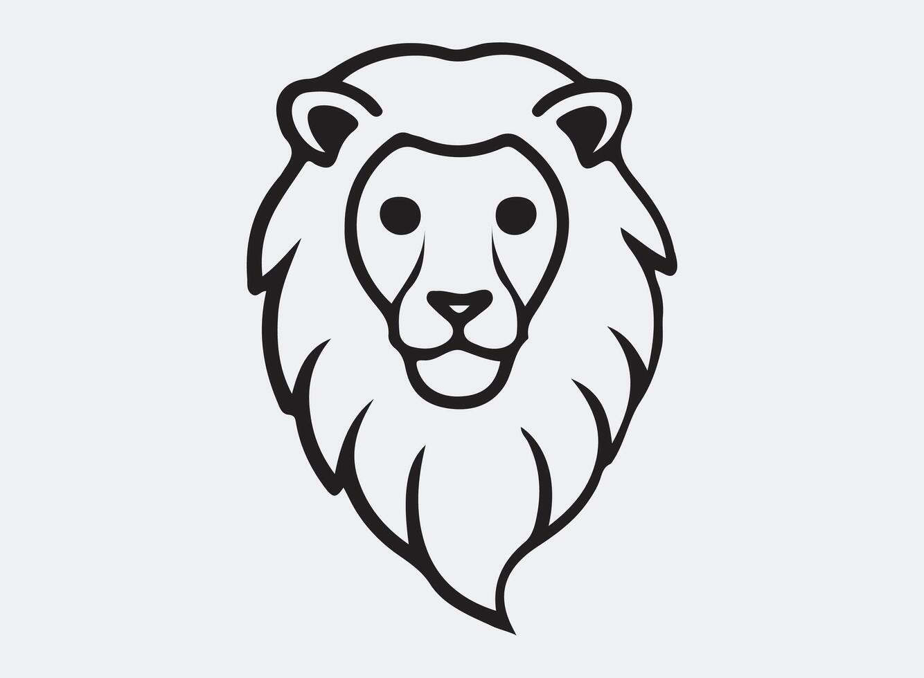 lion head outline line art design, graphic resource, design. vector