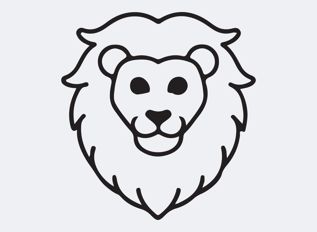 lion head outline line art design, graphic resource, design. vector