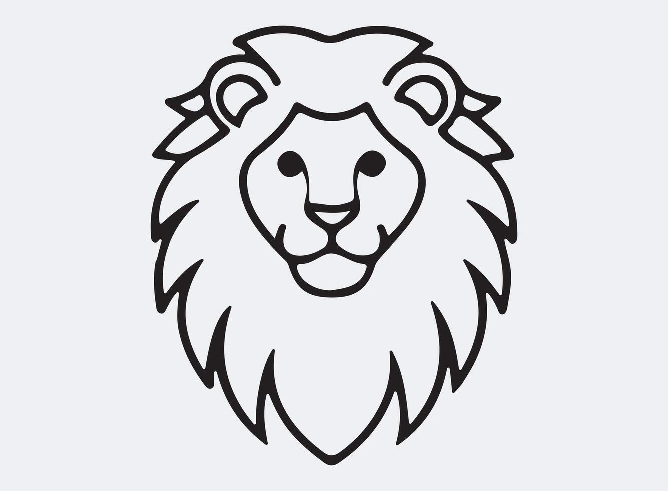 lion head outline line art design, graphic resource, design. vector