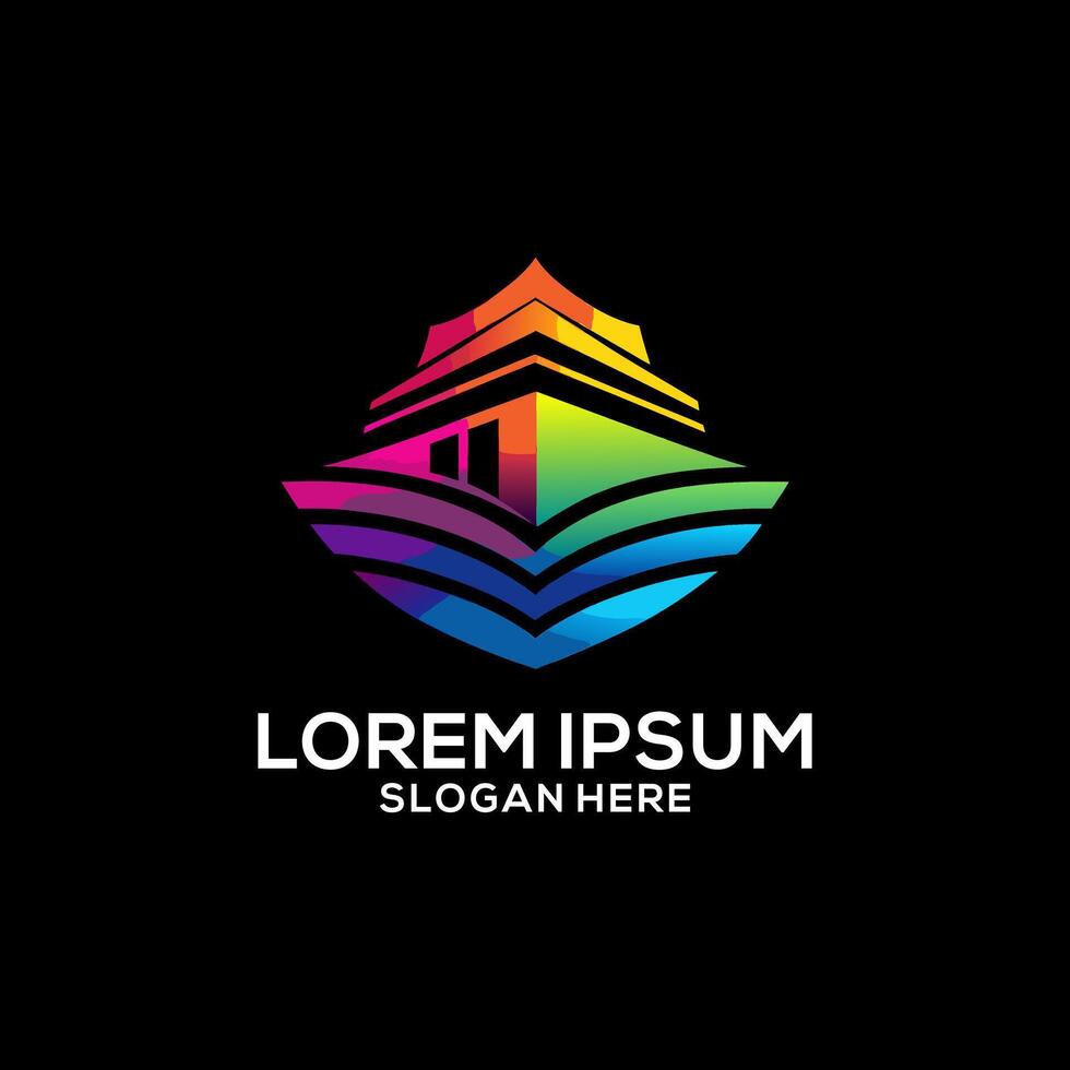 Ship business logo, Ship digital brand logo, Digital business logo, colorful logo for business. vector