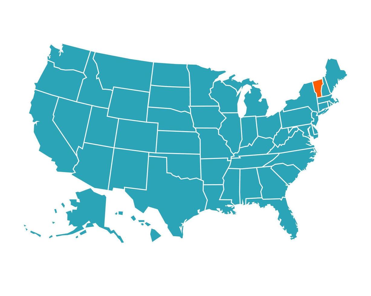 USA Map With Vermont Map Prominent 48757878 Vector Art At Vecteezy Usa Map With Vermont Map Prominent Vector