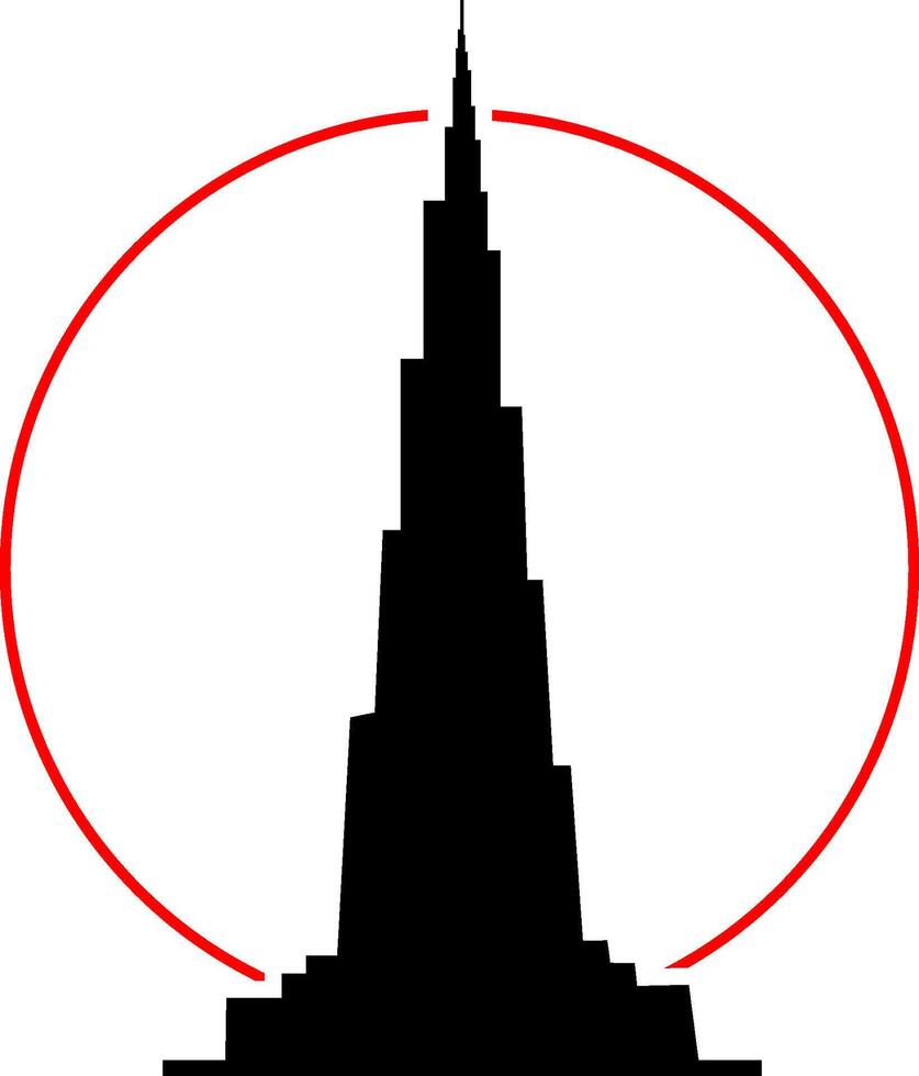 Burj Khalifa illustration with golden color vector
