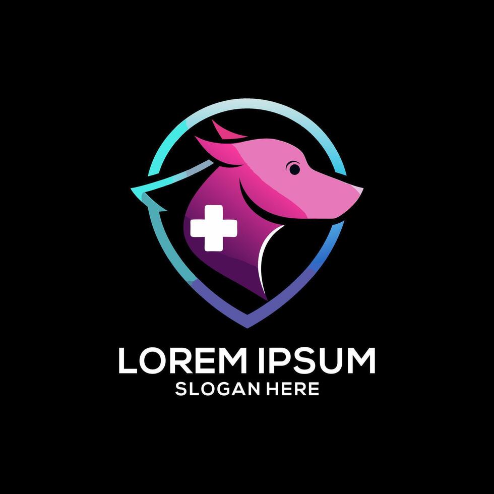 Dog health care logo. Dog logo. Dog care center logo for business. vector