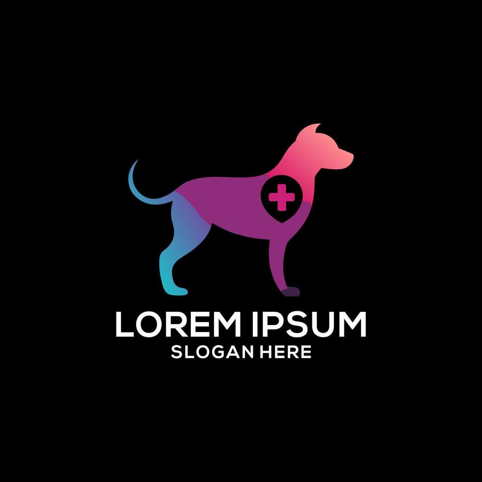 Dog health care logo. Dog logo. Dog care center logo for business. vector