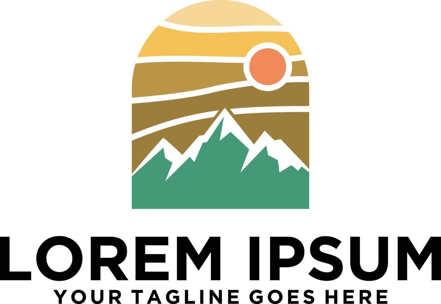 Modern Mountain Puzzle logo idea vector