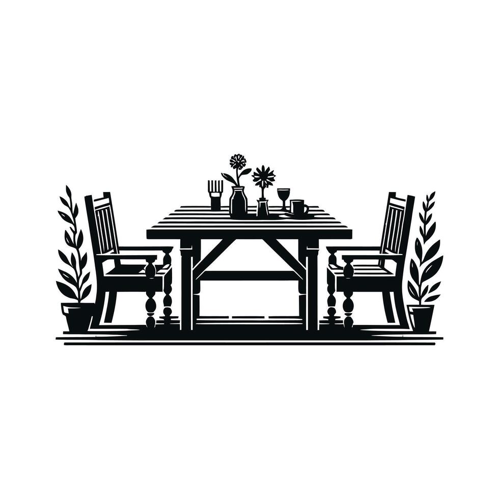 Table silhouette Illustrator Artwork vector