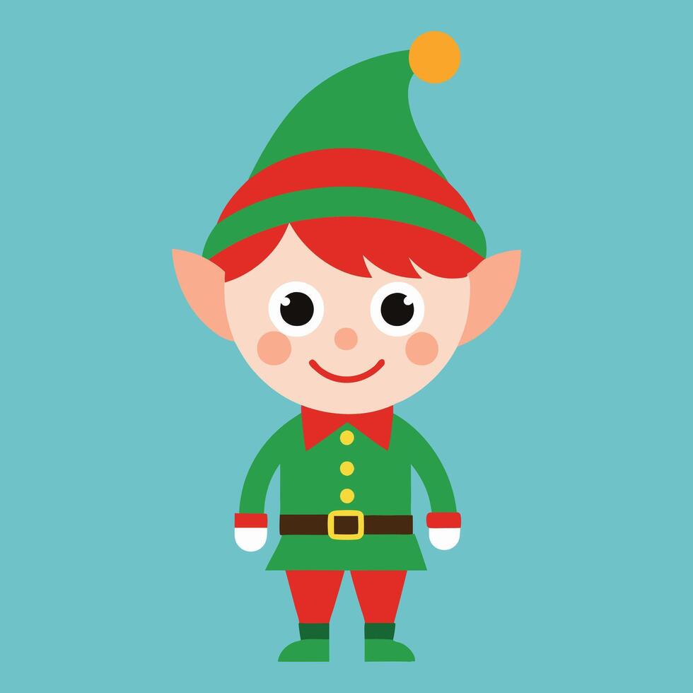 Christmas elf character vector