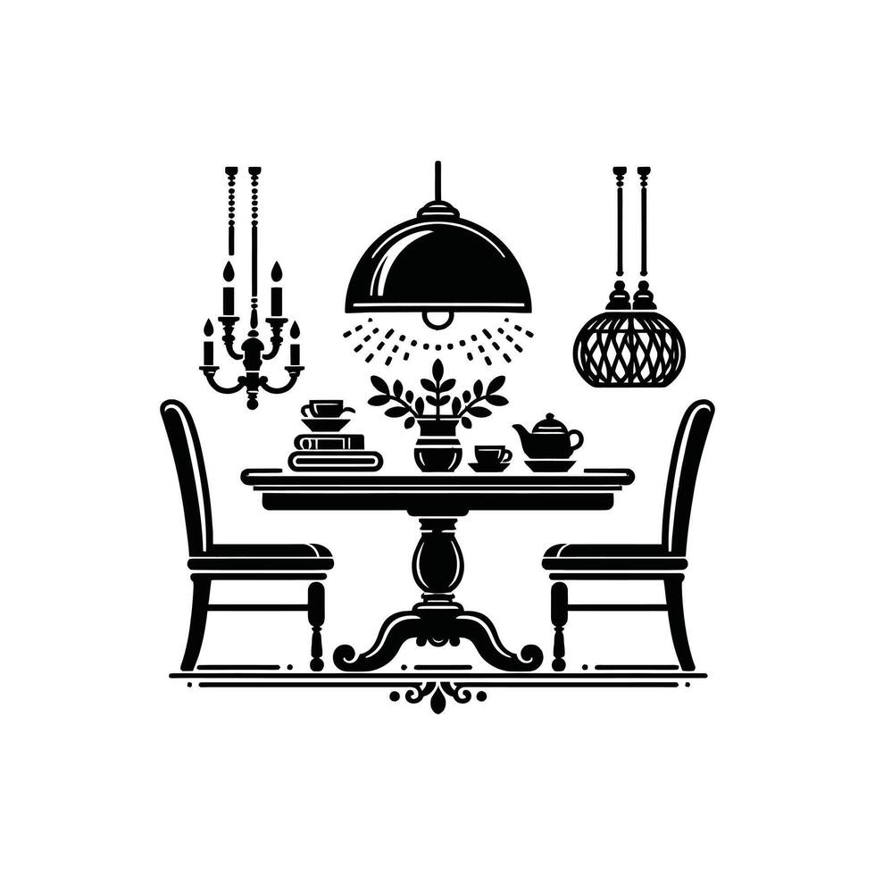 Table silhouette Illustrator Artwork vector