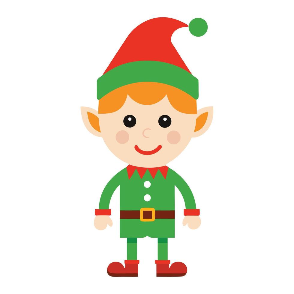 Christmas elf character vector