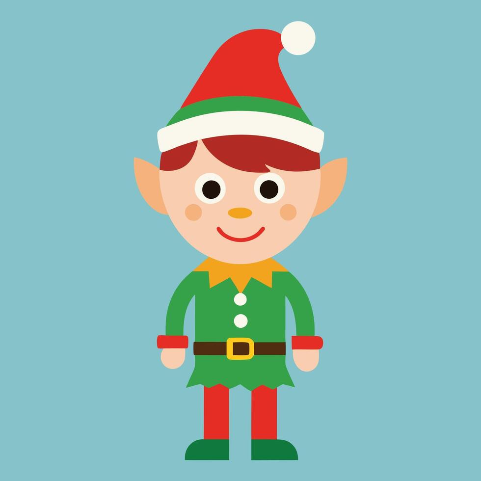 Christmas elf character vector