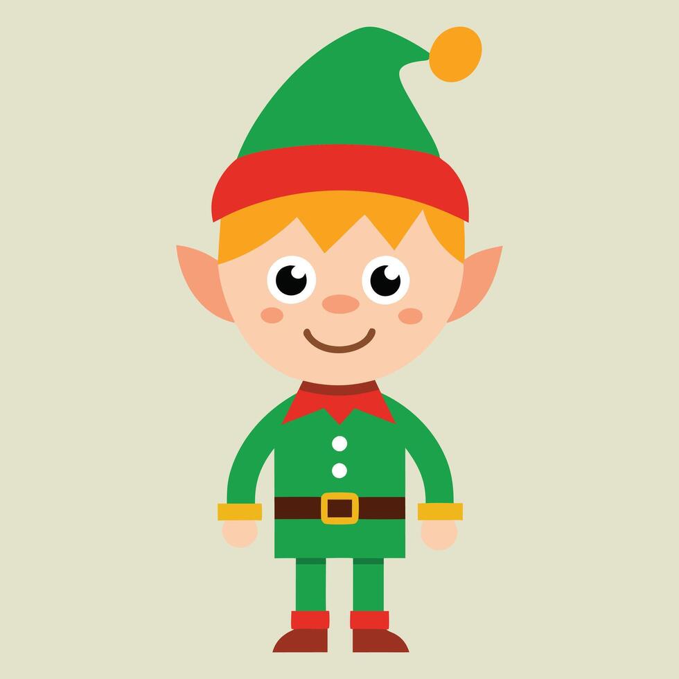 Christmas elf character vector