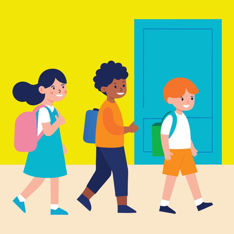 Back to school banner with note book, scissor and yellow background vector