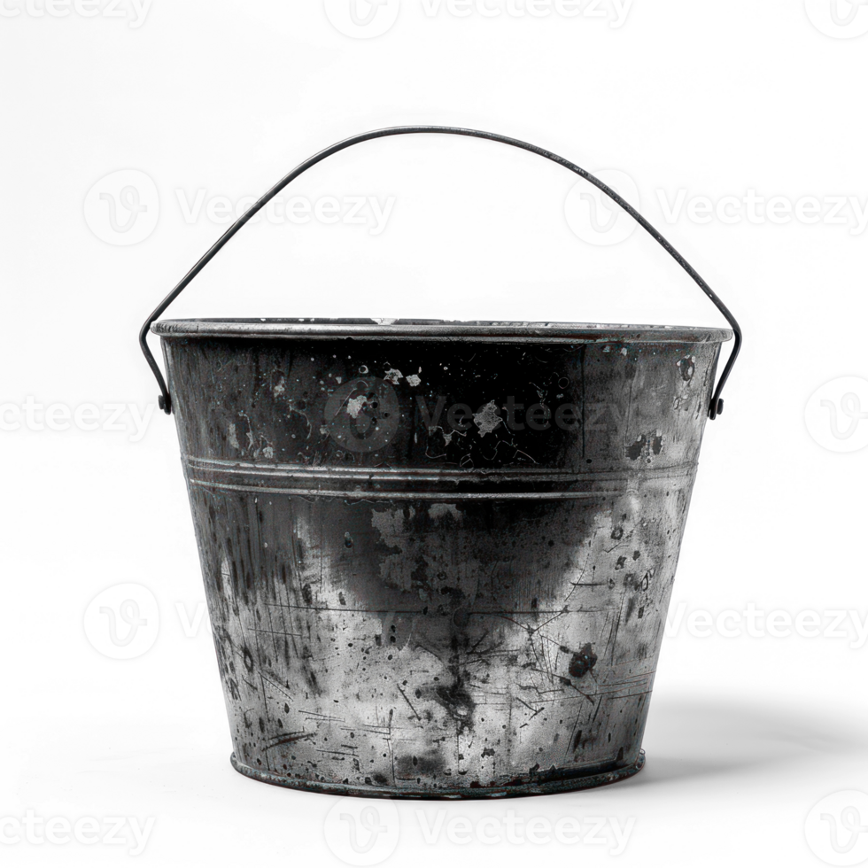 an old metal bucket on a transparent background png
