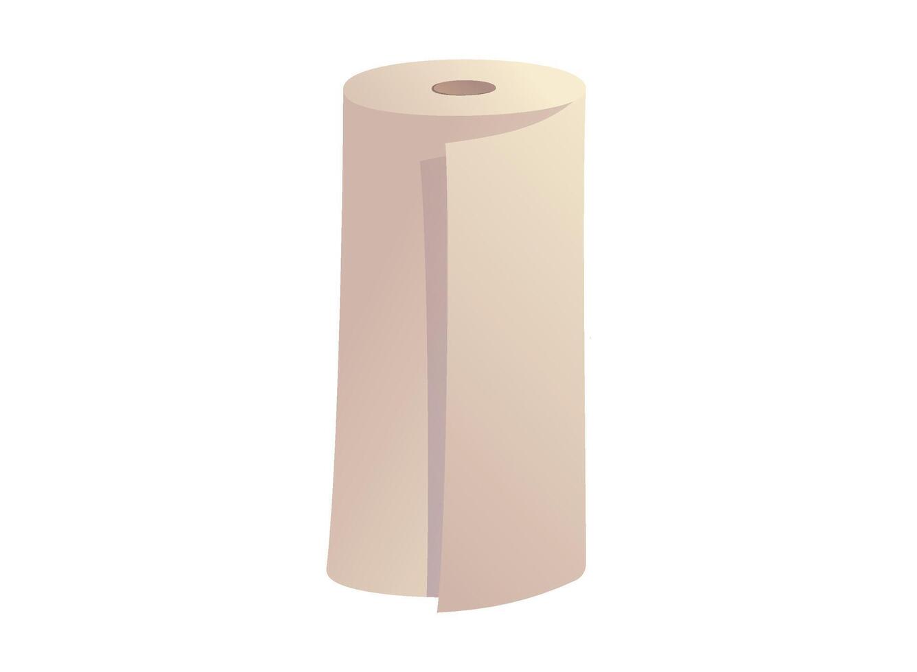 isolated cartoon illustration of paper towel roll. vector