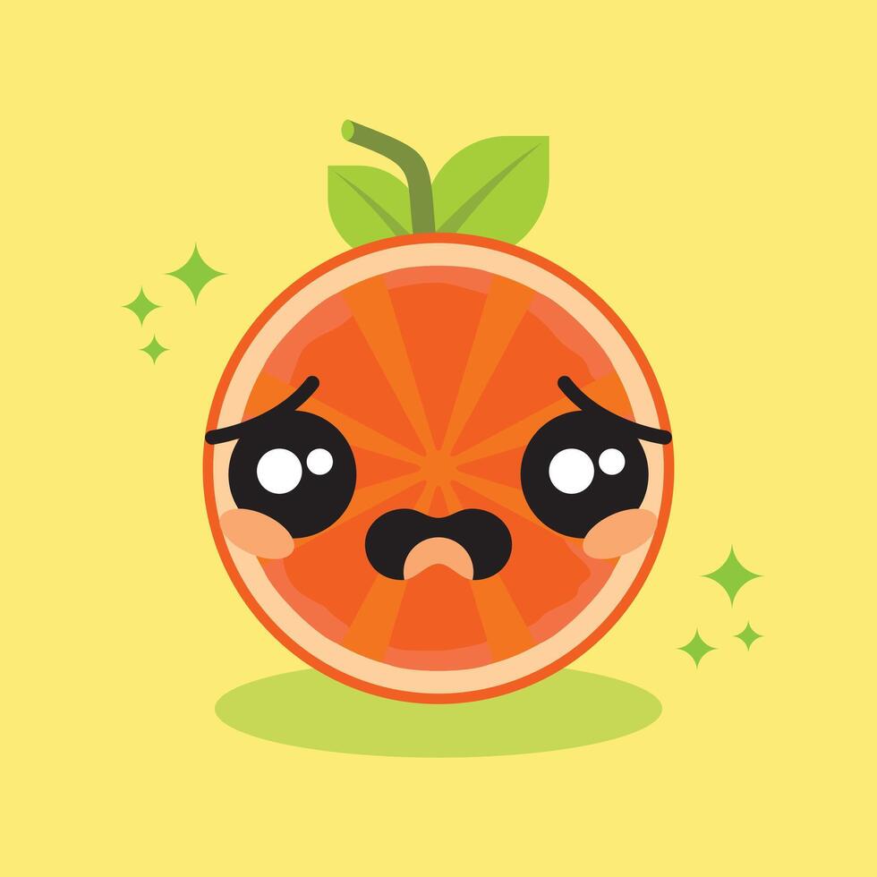 cute orange baby with lots of expressions vector