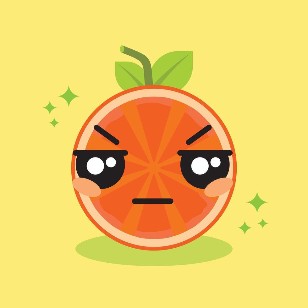 cute orange baby with lots of expressions vector