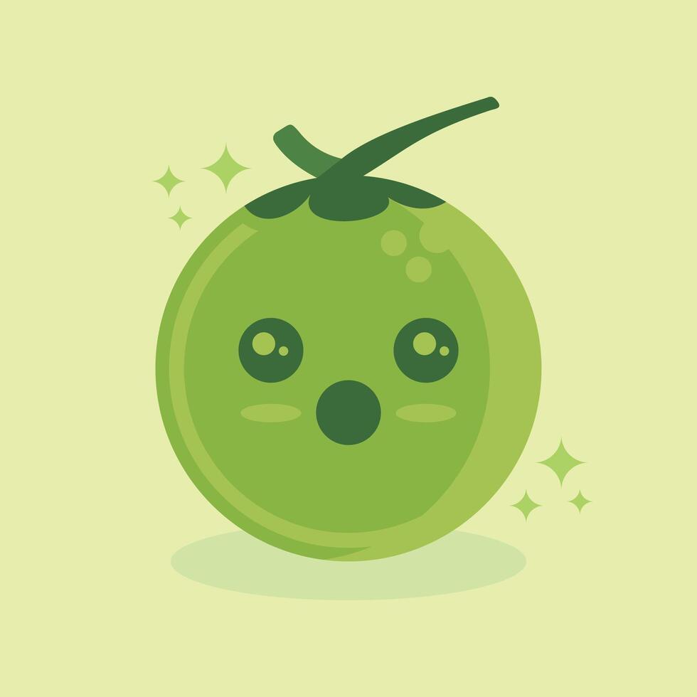 cute young coconut with various expressions vector