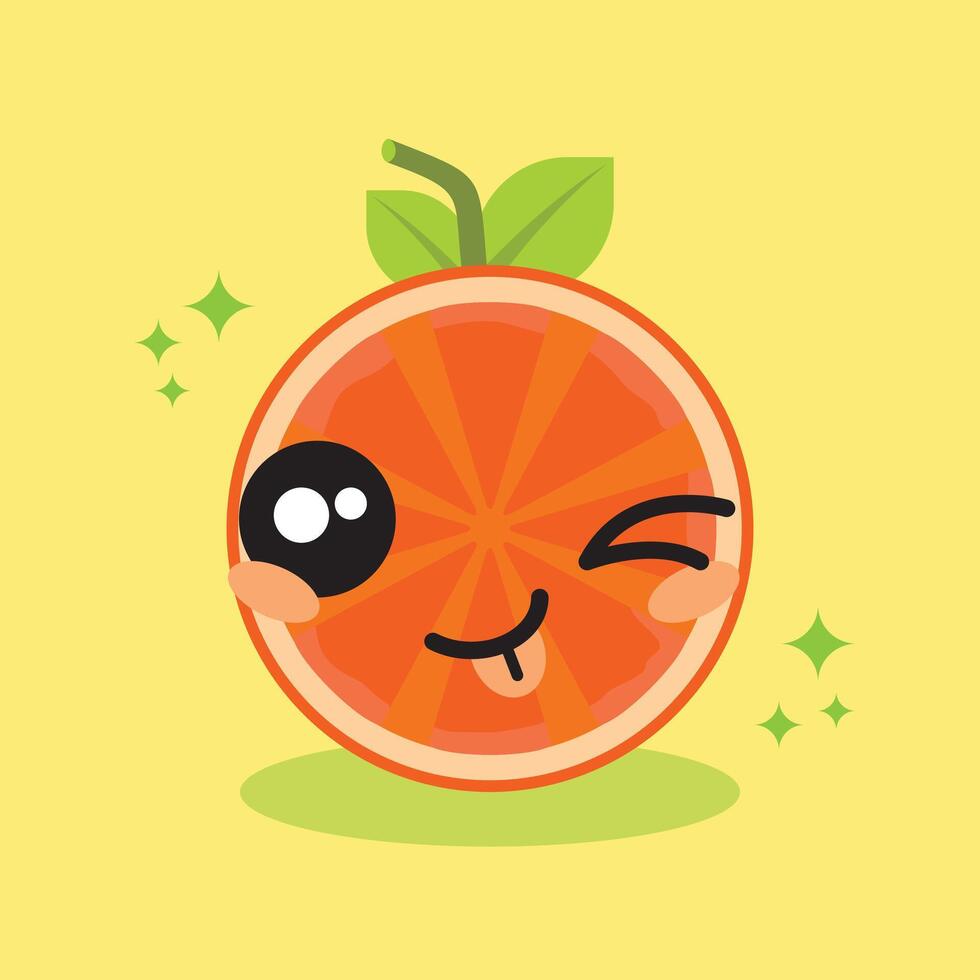 cute orange baby with lots of expressions vector