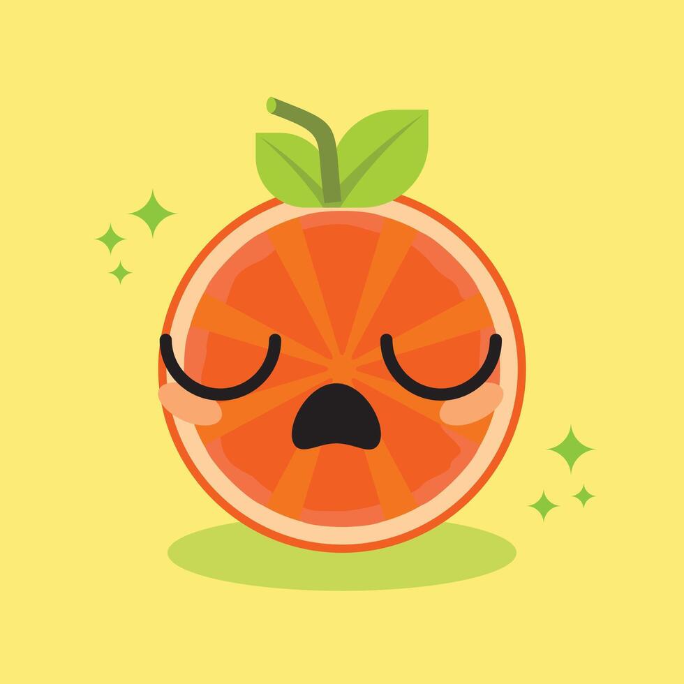 cute orange baby with lots of expressions vector
