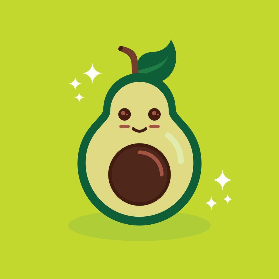 cute and expressive avocado fruit vector
